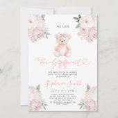 我々は赤ちゃんシャワー女の子の招待状を心待ち 招待状 (正面)