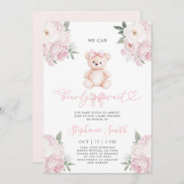 我々は赤ちゃんシャワー女の子の招待状を心待ち 招待状