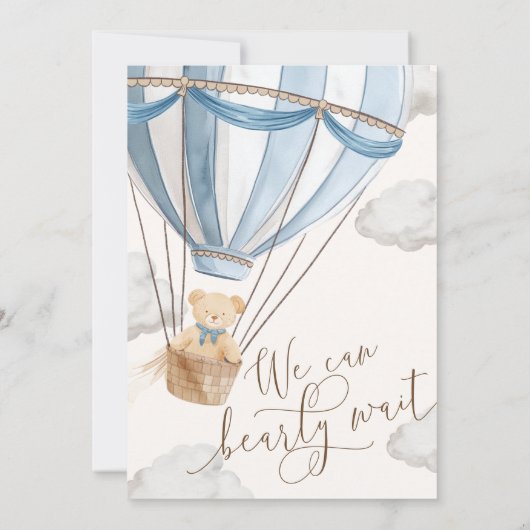 我々は赤ちゃんシャワー招待状を心待ちできる 招待状 (裏面)