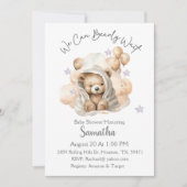 我々は赤ちゃんシャワー招待状を心待ちできる 招待状 (正面)