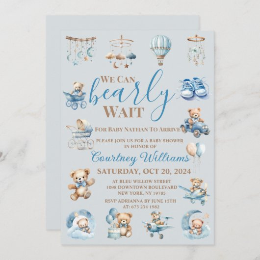 我々は赤ちゃんシャワー招待状を心待ちできる 招待状 (正面/裏面)