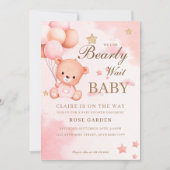 我々は赤ちゃんシャワー招待状を心待ちできる 招待状 (正面)