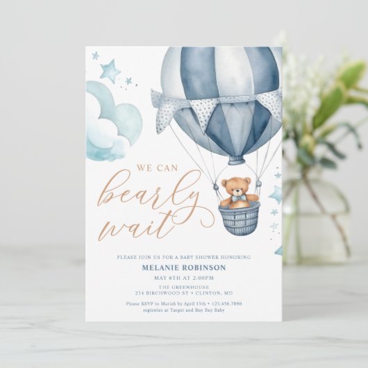 我々は赤ちゃんシャワー招待状を心待ちできる 招待状 (スタンド正面)