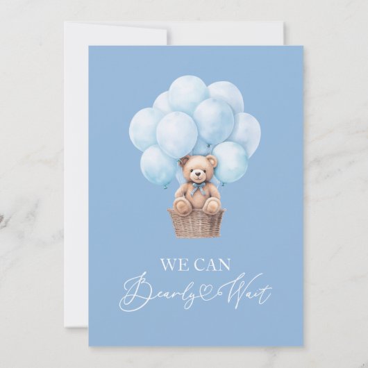 我々は赤ちゃんシャワー招待状を心待ちできる 招待状 (裏面)