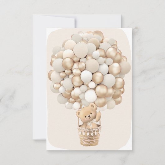 我々は赤ちゃんシャワー招待状テディを心待ち 招待状 (裏面)