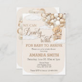 我々は赤ちゃんシャワー招待状テディを心待ち 招待状 (正面/裏面)