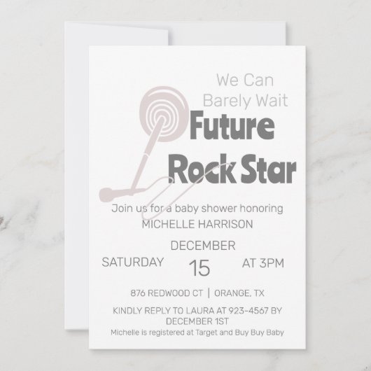 我々は赤ちゃんシャワー男女兼用インヴィを待つことができる 招待状 (正面)