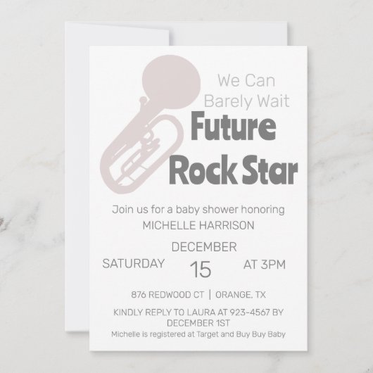 我々は赤ちゃんシャワー男女兼用インヴィを待つことができる 招待状 (正面)