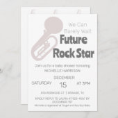 我々は赤ちゃんシャワー男女兼用インヴィを待つことができる 招待状 (正面/裏面)