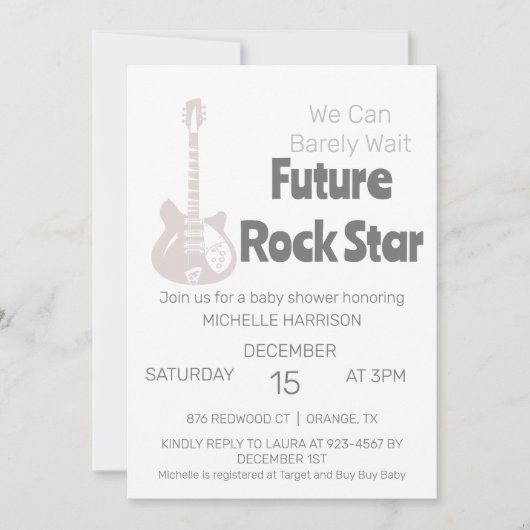 我々は赤ちゃんシャワー男女兼用インヴィを待つことができる 招待状 (正面)