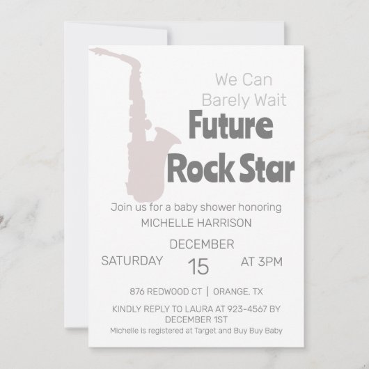 我々は赤ちゃんシャワー男女兼用インヴィを待つことができる 招待状 (正面)