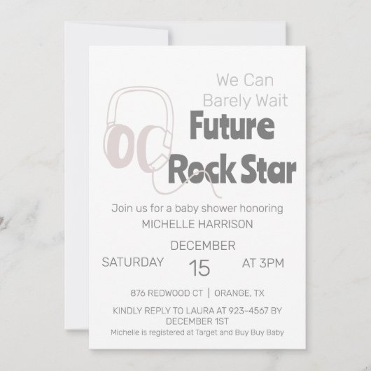 我々は赤ちゃんシャワー男女兼用インヴィを待つことができる 招待状 (正面)