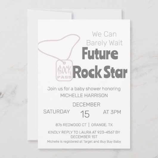 我々は赤ちゃんシャワー男女兼用インヴィを待つことができる 招待状 (正面)