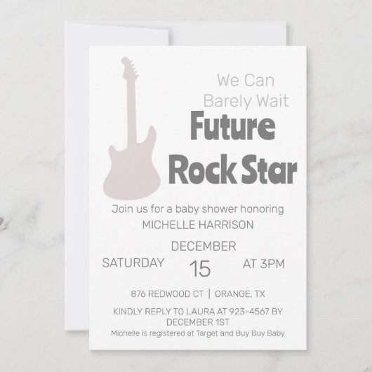 我々は赤ちゃんシャワー男女兼用インヴィを待つことができる 招待状 (正面)