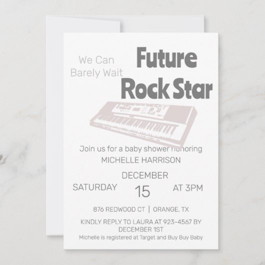 我々は赤ちゃんシャワー男女兼用インヴィを待つことができる 招待状 (正面)