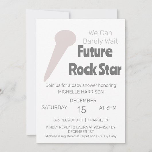 我々は赤ちゃんシャワー男女兼用インヴィを待つことができる 招待状 (正面)