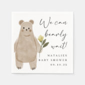 我々は赤ちゃんシャワー紙ナプキンス待つ スタンダードカクテルナプキン (正面)