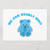 我々は赤ちゃんシャワーTeddyクマハートを待つことができる アドバイスカード (裏面)