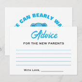 我々は赤ちゃんシャワーTeddyクマハートを待つことができる アドバイスカード (正面/裏面)