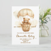我々は赤ちゃんシャワーTeddyクマ待つことができる 招待状 (スタンド正面)