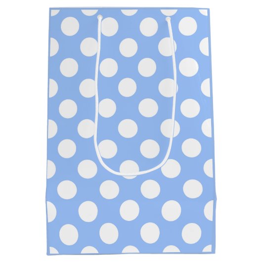 我々は赤ちゃんシャワーteddyクマ水玉模様を心待ち ミディアムペーパーバッグ (裏面)