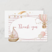 我々は赤ちゃん女の子のシャワーサンキューカードを待つ エンクロージャーカード (正面/裏面)