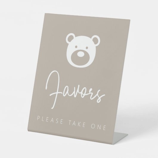 我々は赤ん坊シャワーの好意を持つ熊を待つことができる 台座サイン (正面)