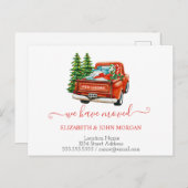 我々は赤トラック松の木のクリスマスを移動した 案内ポストカード (正面/裏面)