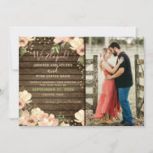 我々は赤面フローラ素朴ウッド結婚ズ 招待状 (正面)