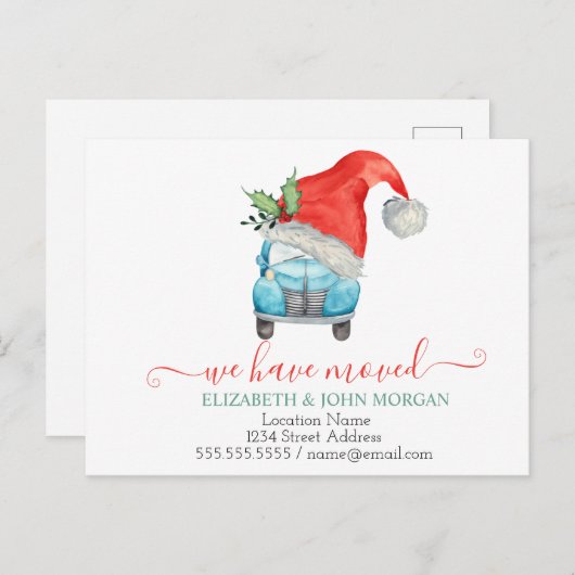 我々は車のサンタ車のクリスマスを移動した 案内ポストカード (正面/裏面)