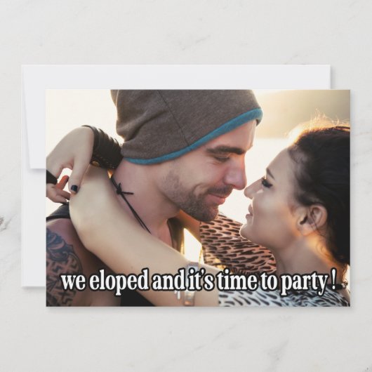 我々は逃げモダンた結婚の写真 案内状 (正面)