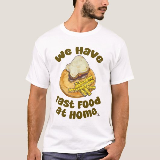 我々は郷愁でファストフードを食べる Tシャツ (正面)