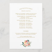 我々は金ゴールドフローラ水カラー結婚式 プログラム (裏面)