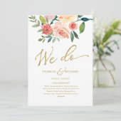 我々は金ゴールドフローラ水カラー結婚式 プログラム (スタンド正面)