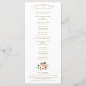 我々は金ゴールドフローラ水カラー結婚式 プログラム4x9 プログラム (裏面)