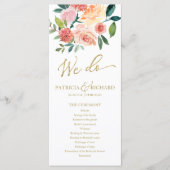 我々は金ゴールドフローラ水カラー結婚式 プログラム4x9 プログラム (正面)