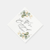 我々は金ゴールド婚約したグリーン婚約 スタンダードカクテルナプキン (角)