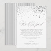 我々は銀フェイク箔紙吹雪ホワイト結婚ズ 案内状 (正面/裏面)