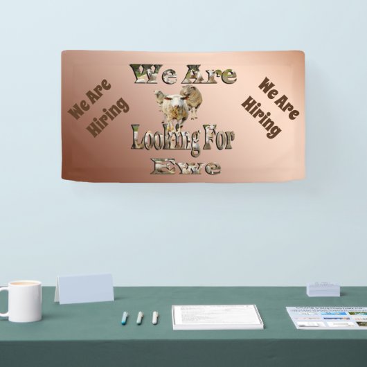 我々は雇っている，羊おもしろいのプン，バナー 横断幕 (トレードショー)