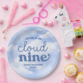 我々は雲の上にある9ブルー9番目の第9の誕生日パーティー ペーパープレート (パーティー)