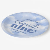 我々は雲の上にある9ブルー9番目の第9の誕生日パーティー ペーパープレート (アングル)