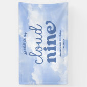 我々は雲の上にある9ブルー9番目の第9の誕生日パーティー 横断幕 (縦)