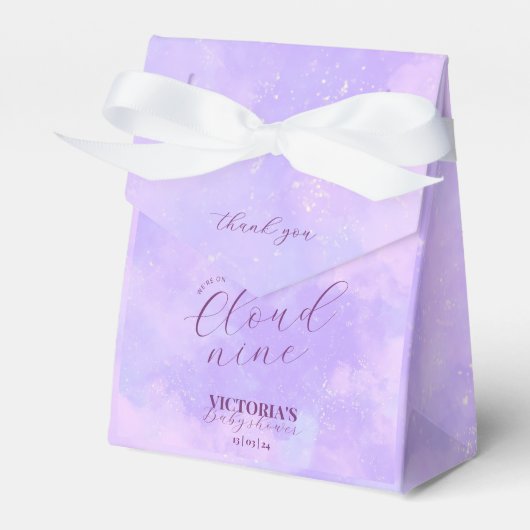 我々は雲の九優しい赤ちゃんシャワーを上げている フェイバーボックス (正面サイド)