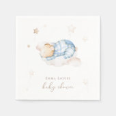 我々は雲の赤ちゃんシャワーでテディベアを待つことができる スタンダードカクテルナプキン (正面)