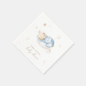 我々は雲の赤ちゃんシャワーでテディベアを待つことができる スタンダードカクテルナプキン (角)