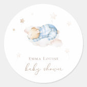 我々は雲の赤ちゃんシャワーでテディベアを待つことができる ラウンドシール (正面)