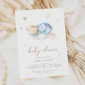 我々は雲の赤ちゃんシャワーでテディベアを待つことができる 招待状