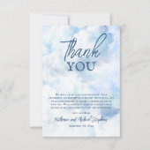 我々は雲の9青い少年の赤ちゃんシャワー上にある サンキューカード (正面)