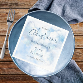 我々は雲の9青い少年の赤ちゃんシャワー上にある スタンダードカクテルナプキン