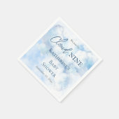 我々は雲の9青い少年の赤ちゃんシャワー上にある スタンダードカクテルナプキン (角)